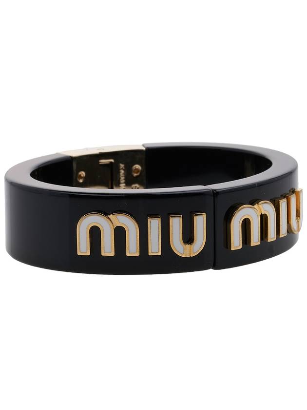 Logo Plexiglas Metal Bracelet Black - MIU MIU - BALAAN 4