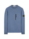 Logo Patch Cotton Crew Neck Sweatshirt Avio Blue - STONE ISLAND - BALAAN 2