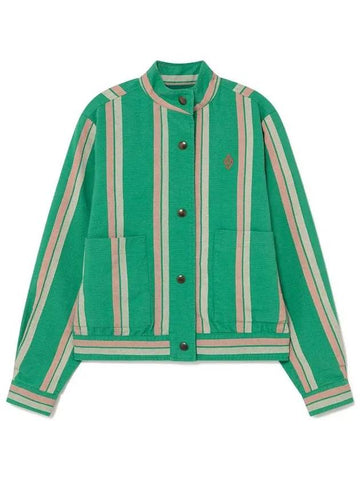 Kids Striped Bomber Jacket Green S22109 255AA - THE ANIMALS OBSERVATORY - BALAAN 1