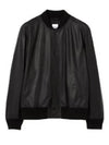 Embossed Logo Leather Bomber Jacket Black - BURBERRY - BALAAN 2