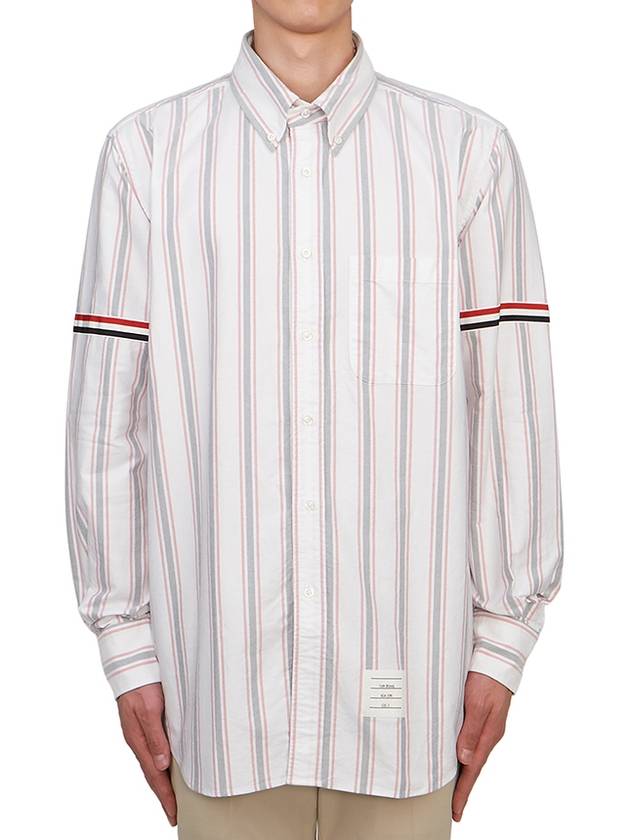 Stripe Oxford Armband Long Sleeve Shirt - THOM BROWNE - BALAAN 2