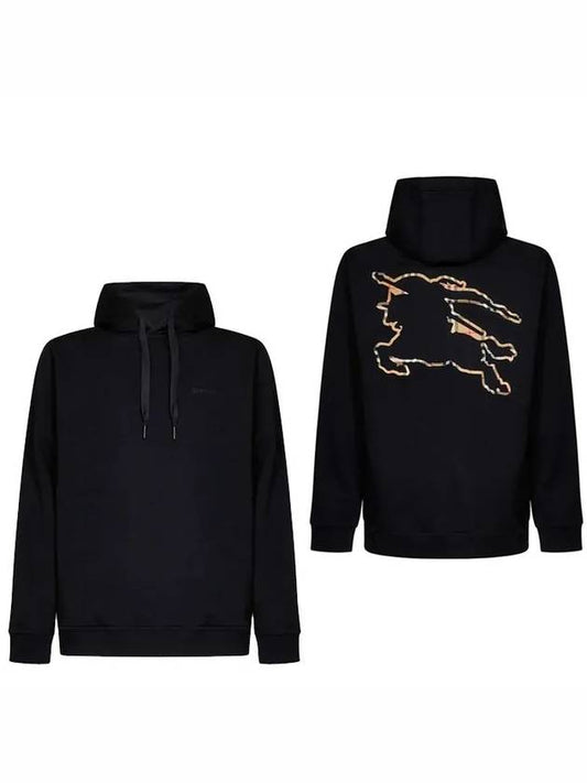 Check EDK Cotton Hoodie Black - BURBERRY - BALAAN 2