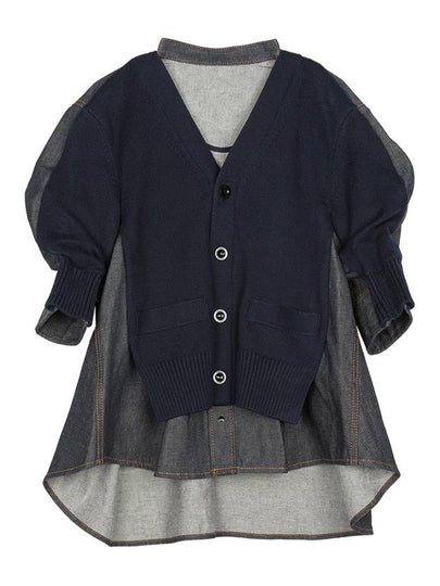 Denim Knit Cardigan Navy - SACAI - BALAAN 2