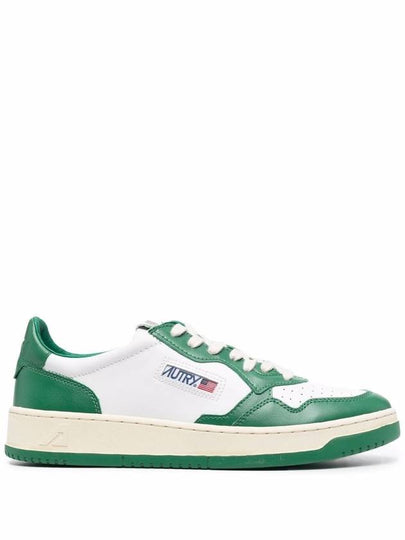 Men's Medalist Leather Low Top Sneakers Green - AUTRY - BALAAN 2