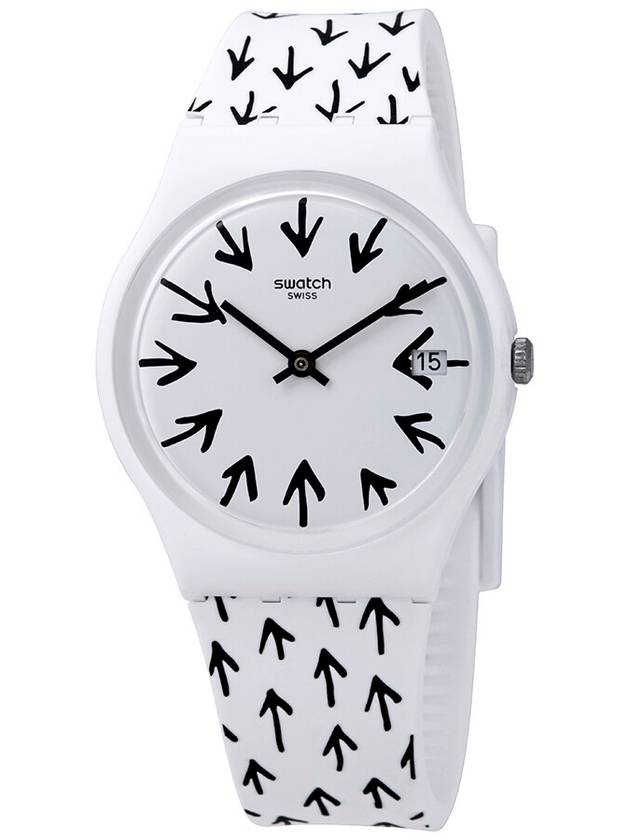 Swatch Frechia White Dial White Silicone Ladies Watch GW409 - SWATCH - BALAAN 1