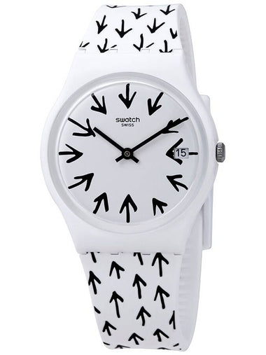 Swatch Frechia White Dial White Silicone Ladies Watch GW409 - SWATCH - BALAAN 1