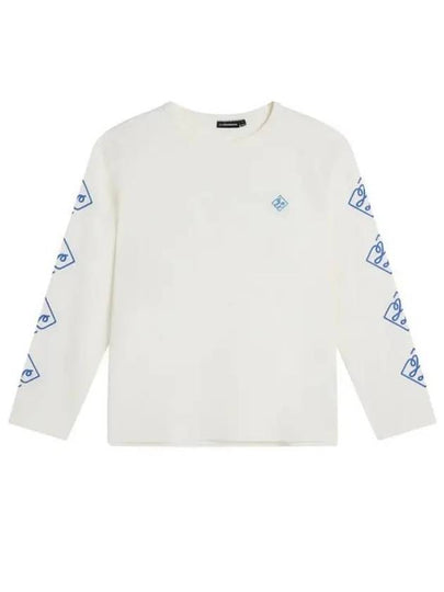 Camilo Graphic Crew Neck Long Sleeve T-Shirt Cloud White - J.LINDEBERG - BALAAN 2