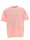 Fissato Effect Compass Embroidery Logo Short Sleeve T-shirt Pink - STONE ISLAND - BALAAN 2