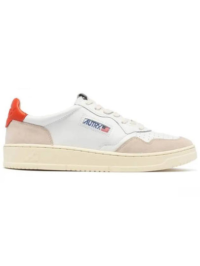 Medalist Leather Suede Orange Tab Low Top Sneakers White - AUTRY - BALAAN 2