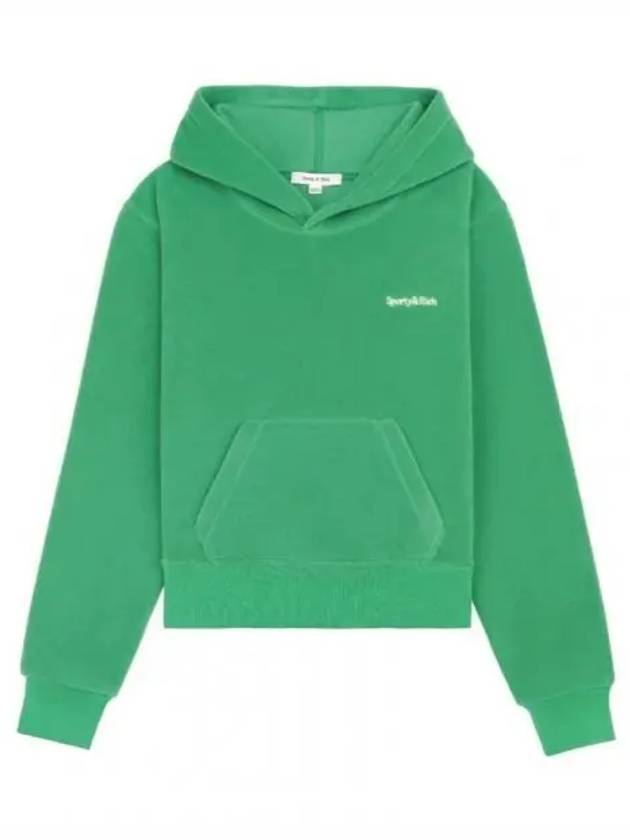 Serif Embroidered Logo Hoodie Green - SPORTY & RICH - BALAAN 2