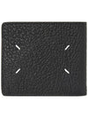 Stitched Leather Bifold Half Wallet Black - MAISON MARGIELA - BALAAN 2