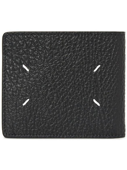 Stitched Leather Bifold Half Wallet Black - MAISON MARGIELA - BALAAN 2