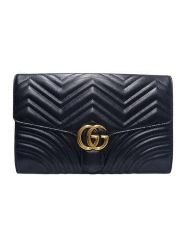 498079 Black Marmont Matelasse Clutch - GUCCI - BALAAN 1