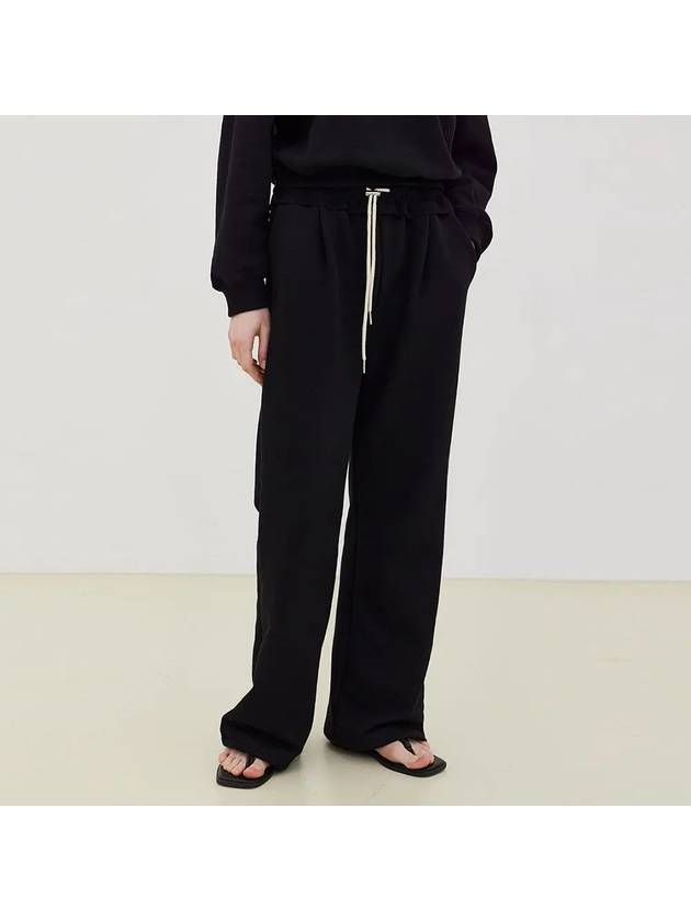 Logo Wide Sweat Pants Black - LESEIZIEME - BALAAN 7