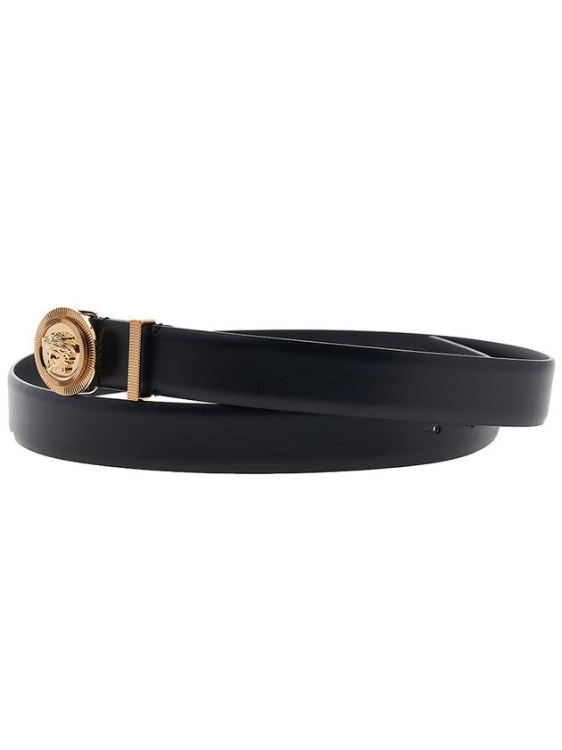 Medusa Logo Buckle Leather Belt Black - VERSACE - BALAAN 3