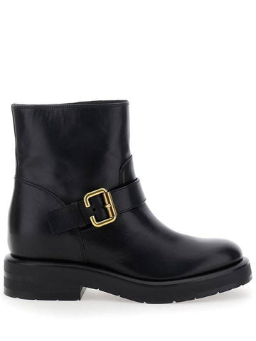 'Coddington' Black Ankle Boots With Paddington Buckle In Leather Woman - CHLOE - BALAAN 1