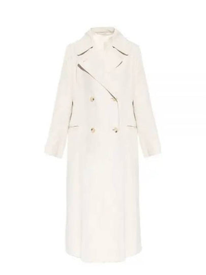 Double-Breasted Midi Coat Cream - TOTEME - BALAAN 2