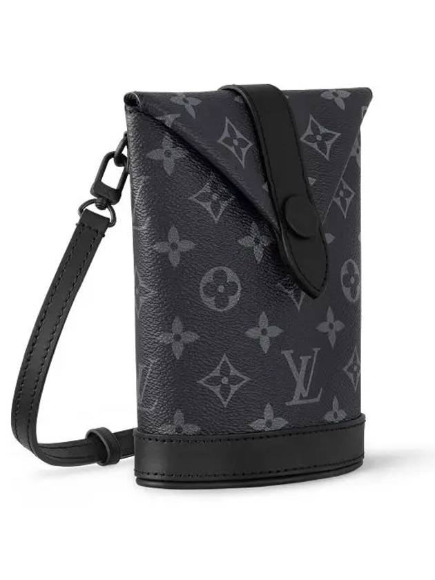 Envelope Monogram Eclipse Coated Canvas Pouch Bag Black - LOUIS VUITTON - BALAAN 3