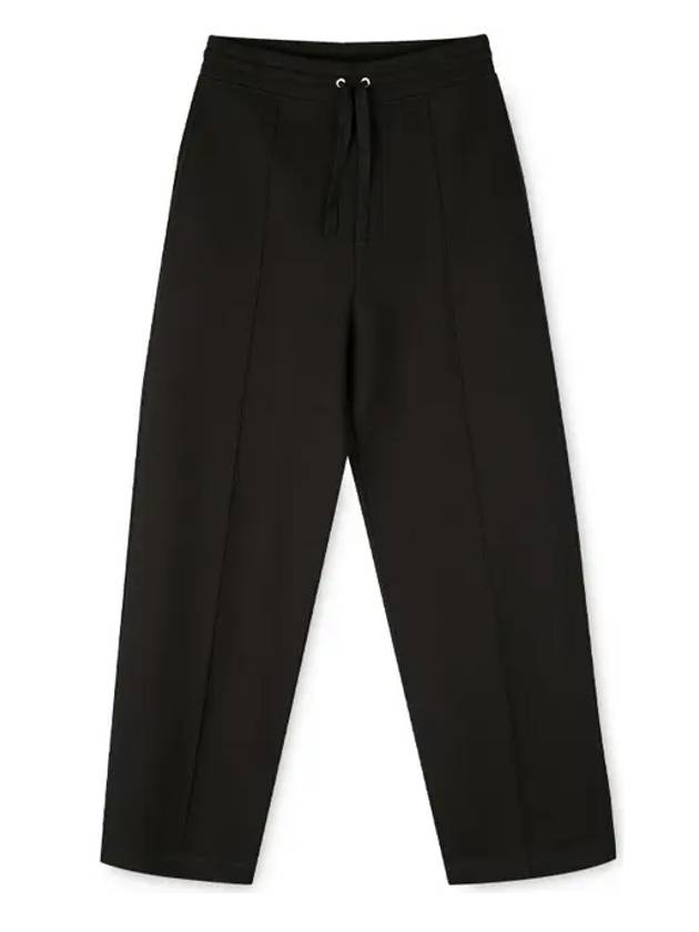 Loose Fit Viscose Wool Track Pants Black - AMI - BALAAN 1