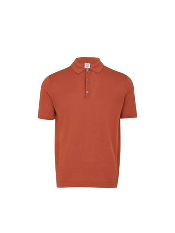 Men's Polo Short Sleeve Knit Top Coral - SOLEW - BALAAN 1