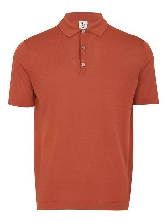 Men's Polo Short Sleeve Knit Top Coral - SOLEW - BALAAN 2