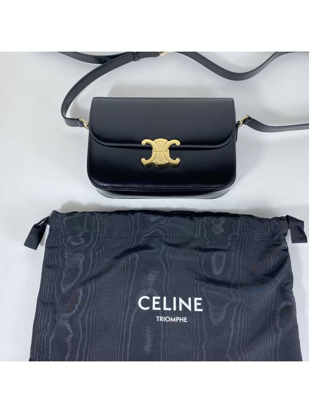 Classique Triomphe Shiny Calfskin Shoulder Bag Black - CELINE - BALAAN 8