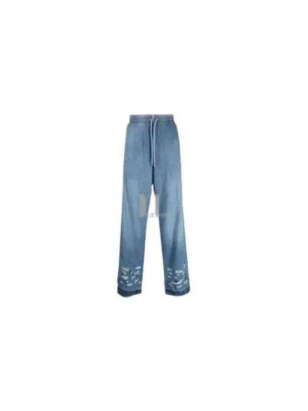 D Martian 0emaf Denim Straight Pants Blue - DIESEL - BALAAN 2