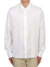 Tonal Logo Classic Long Sleeve Shirt White - AMI - BALAAN 2