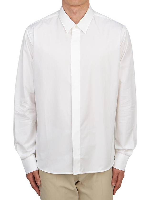 Tonal Logo Classic Long Sleeve Shirt White - AMI - BALAAN 2