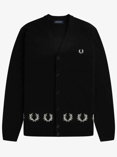 15 Sharp Laurel Wrist Trim Cardigan 102 AFPM2336534 Black - FRED PERRY - BALAAN 1