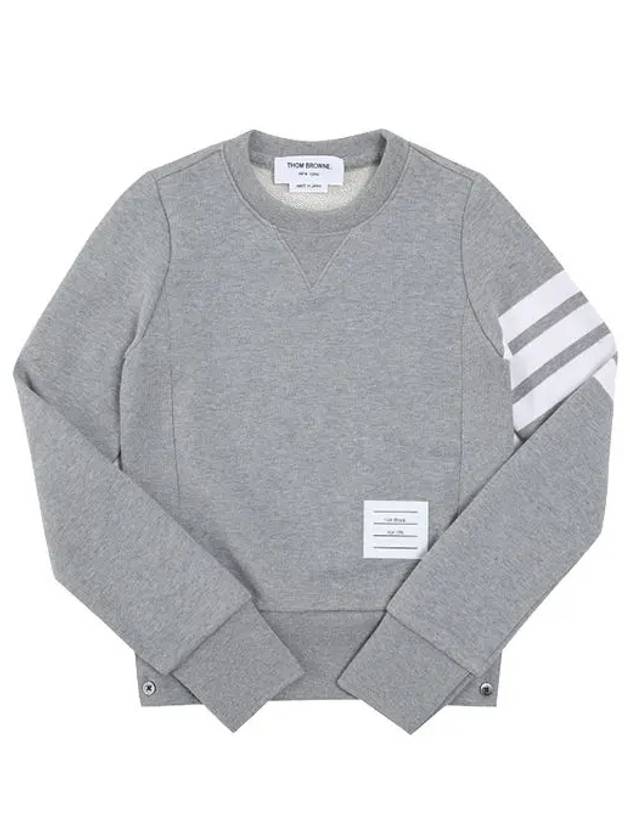 Engineered 4 Bar Stripe Loopback Jersey Knit Crewneck Sweatshirt Light Grey - THOM BROWNE - BALAAN 5