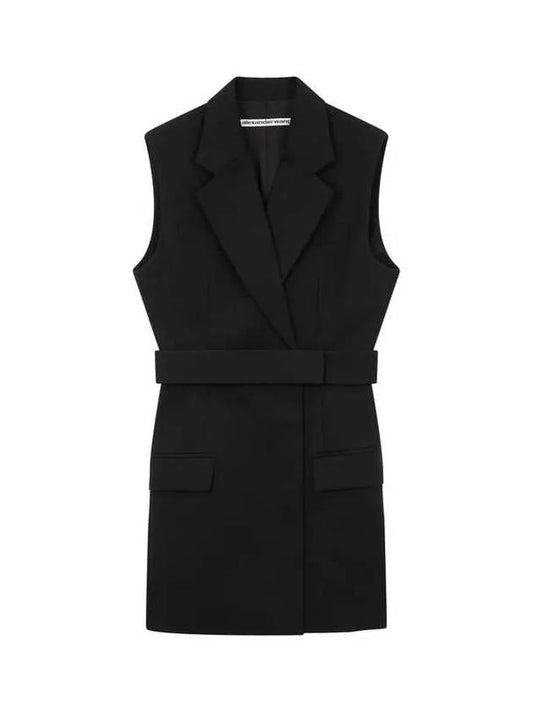Belted wool tailored dress black 270458 - ALEXANDER WANG - BALAAN 1
