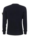 Crewneck Full Rib Wool Knit Top Navy - STONE ISLAND - BALAAN 3