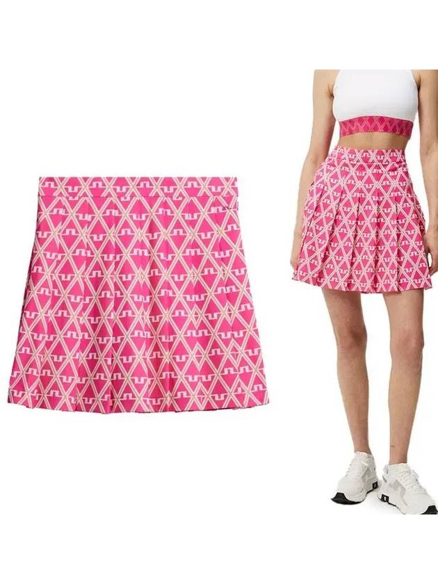 Golf Women's Adina Print Skirt Geo Fuchsia Purple - J.LINDEBERG - BALAAN 2