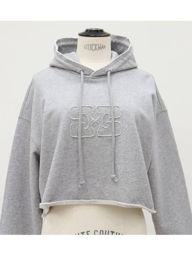 embroidered gray hoodie - GANNI - BALAAN 3