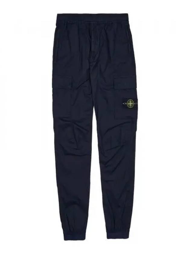 Stretch Cotton Tela Paracadute Cargo Straight Pants Navy Blue - STONE ISLAND - BALAAN 2