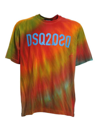 Men's Reverse Tie Dye Short Sleeve T-Shirt - DSQUARED2 - BALAAN 1