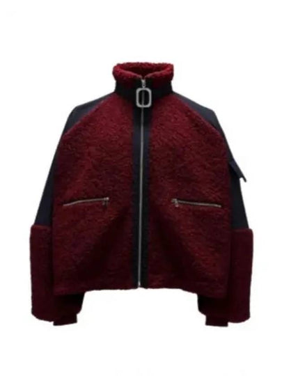 Color Block Jacket Fleece Track Zip-Up Jacket Navy Burgundy - JW ANDERSON - BALAAN 2