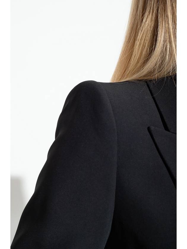 Peak Shoulder Leaf Crepe Jacket Black - ALEXANDER MCQUEEN - BALAAN 6