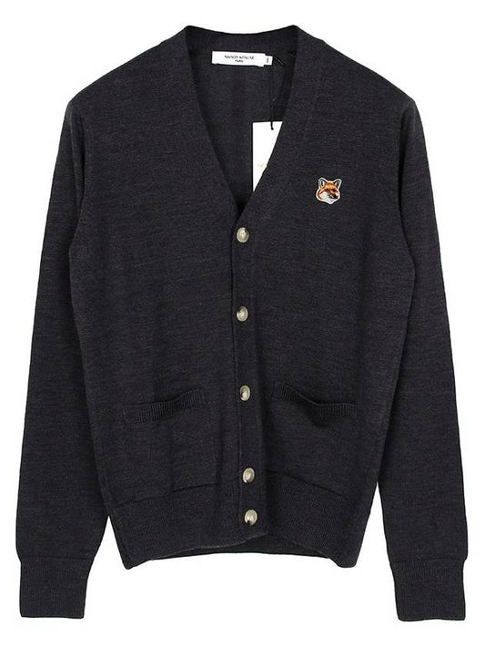 Fox Head Patch Classic Cardigan Anthracite - MAISON KITSUNE - BALAAN 2