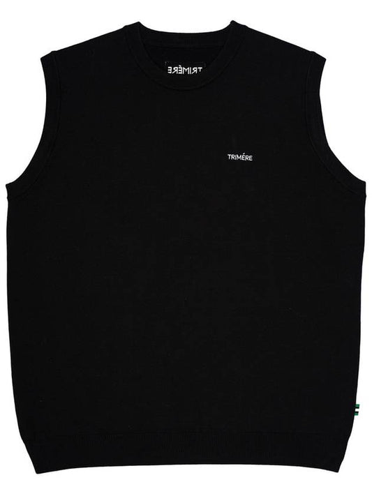 Basic font knit vest UNISEX BLACK TMFVN60109 - TRIMERE - BALAAN 2