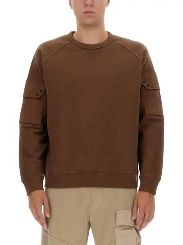 Multi-pocket Snap Crew Neck Sweatshirt Brown - TEN C - BALAAN 2