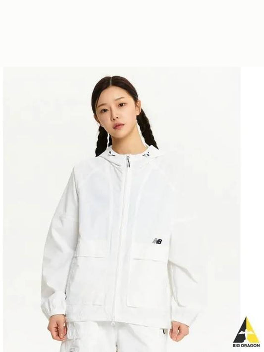 NBNAE21413 UNI summer seersucker hooded zip up jacket white - NEW BALANCE - BALAAN 1