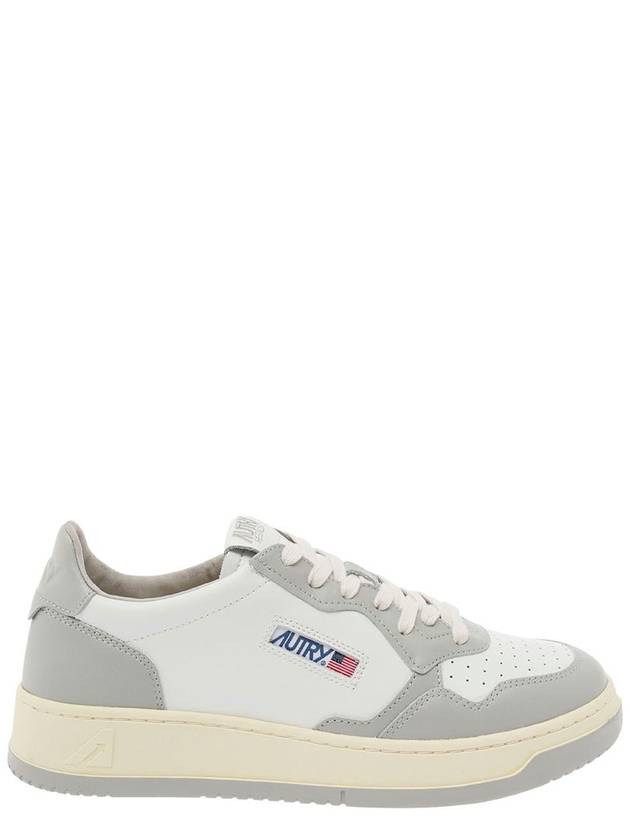 'Medalist' White And Grey Low Top Sneakers With Logo Detail In Leather Man - AUTRY - BALAAN 1