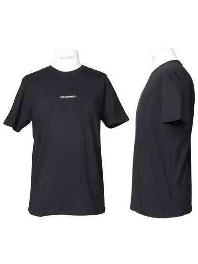 Mini Logo Printing Short Sleeve T-Shirt Black - CP COMPANY - BALAAN 2