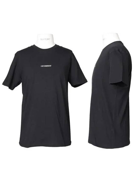 Mini Logo Printing Short Sleeve T-Shirt Black - CP COMPANY - BALAAN.