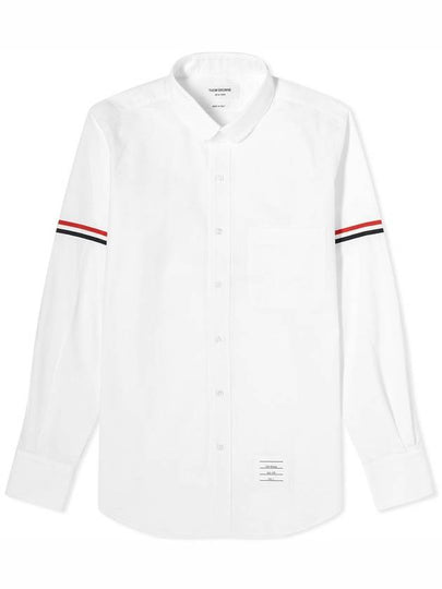 Armband Detail Seersucker Long Sleeve Shirt White - THOM BROWNE - BALAAN 2