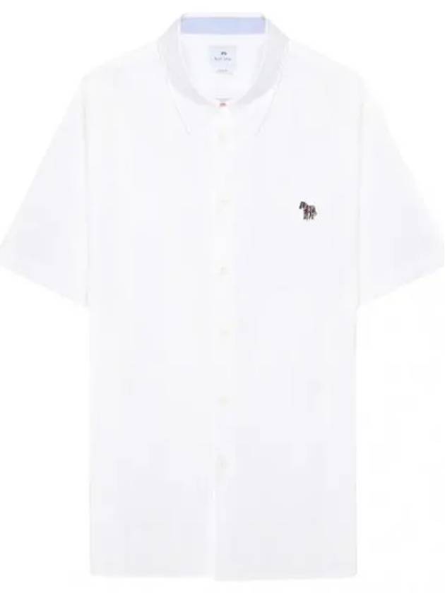 Zebra Patch Casual Fit Short Sleeve Shirt White - PAUL SMITH - BALAAN 2