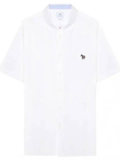 Zebra Patch Casual Fit Short Sleeve Shirt White - PAUL SMITH - BALAAN 2