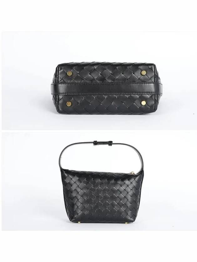 Intrecciato Small Leather Shoulder Bag Black - BOTTEGA VENETA - BALAAN 4